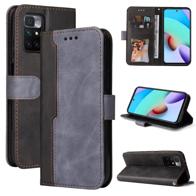 For Xiaomi Redmi 10 Business Stitching-Color Horizontal Flip PU Leather Case with Holder & Card Slots & Photo Frame