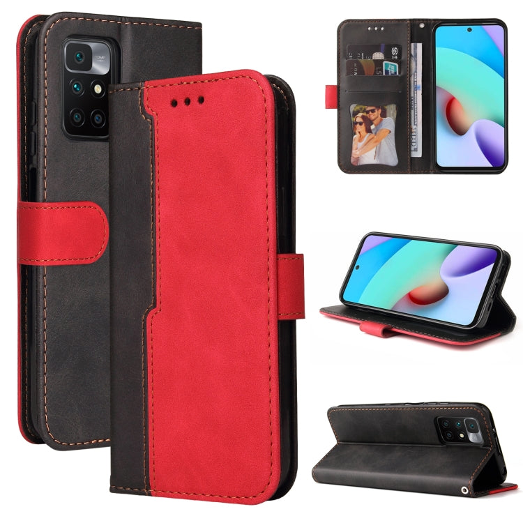 For Xiaomi Redmi 10 Business Stitching-Color Horizontal Flip PU Leather Case with Holder & Card Slots & Photo Frame