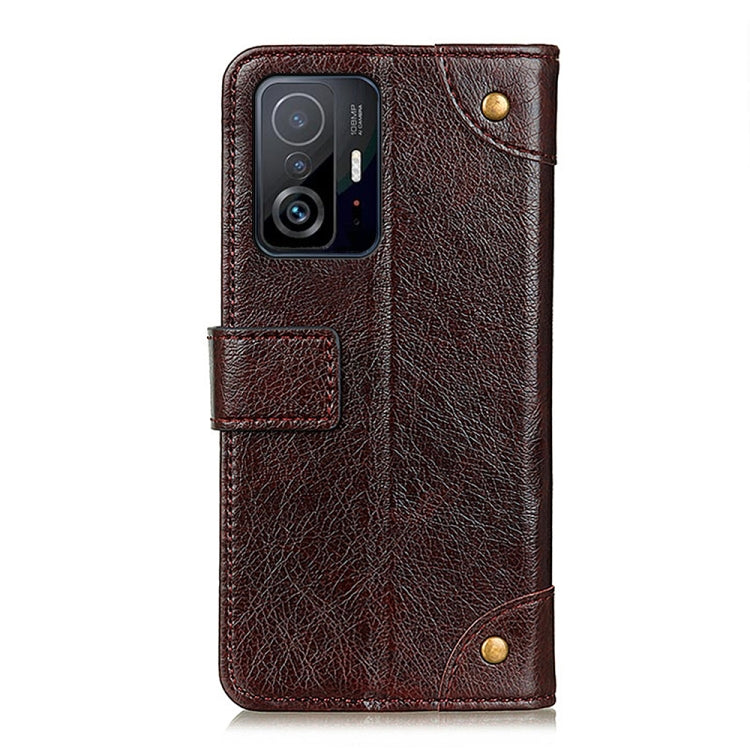 For Xiaomi Mi 11T / 11T Pro Copper Buckle Nappa Texture Horizontal Flip Leather Case with Holder & Card Slots & Wallet