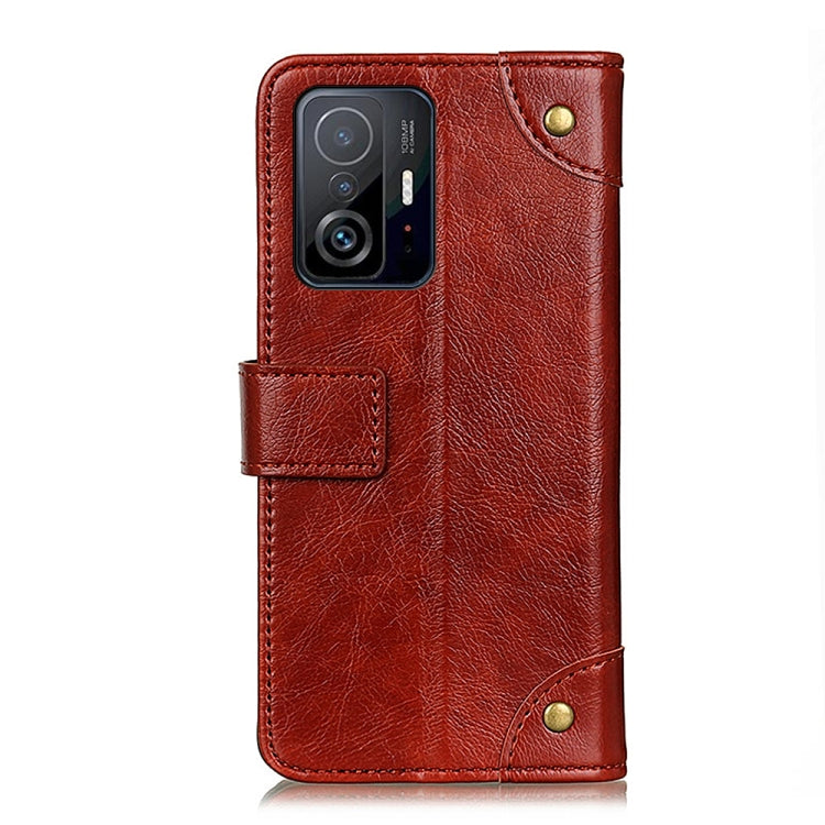 For Xiaomi Mi 11T / 11T Pro Copper Buckle Nappa Texture Horizontal Flip Leather Case with Holder & Card Slots & Wallet