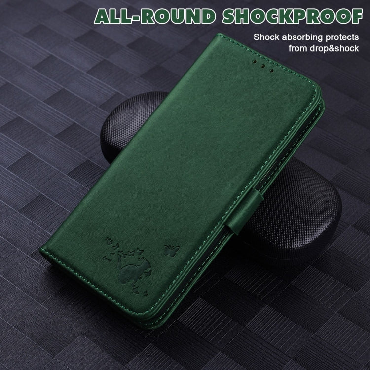 For Xiaomi Redmi Note 10 4G / 10s Embossed Cat Butterflies Pattern Horizontal Flip Leather Case with Card Slot & Holder & Wallet