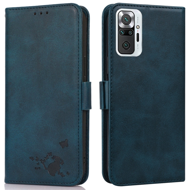 For Xiaomi Redmi Note 10 Pro Max Embossed Cat Butterflies Pattern Horizontal Flip Leather Case with Card Slot & Holder & Wallet