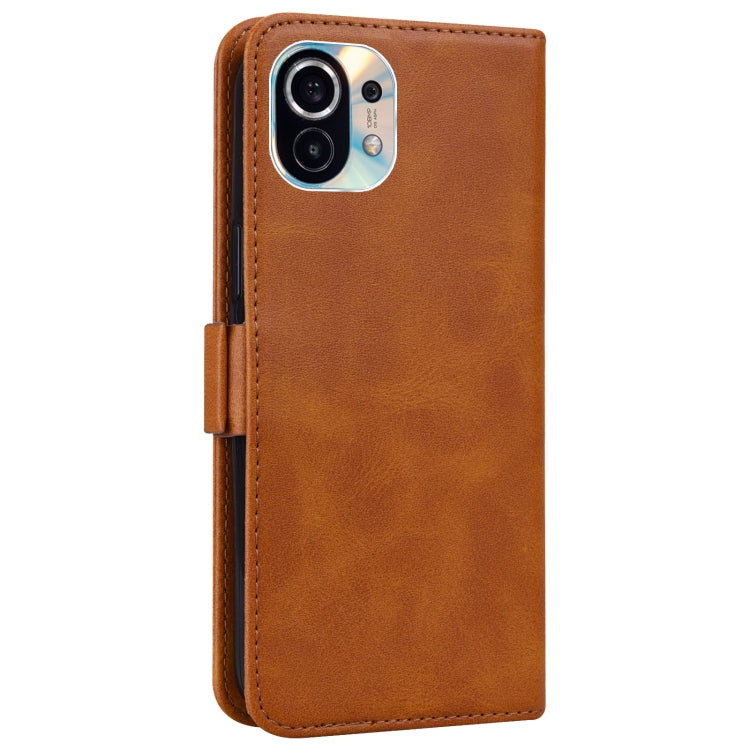 For Xiaomi Mi 11 Embossed Cat Butterflies Pattern Horizontal Flip Leather Case with Card Slot & Holder & Wallet