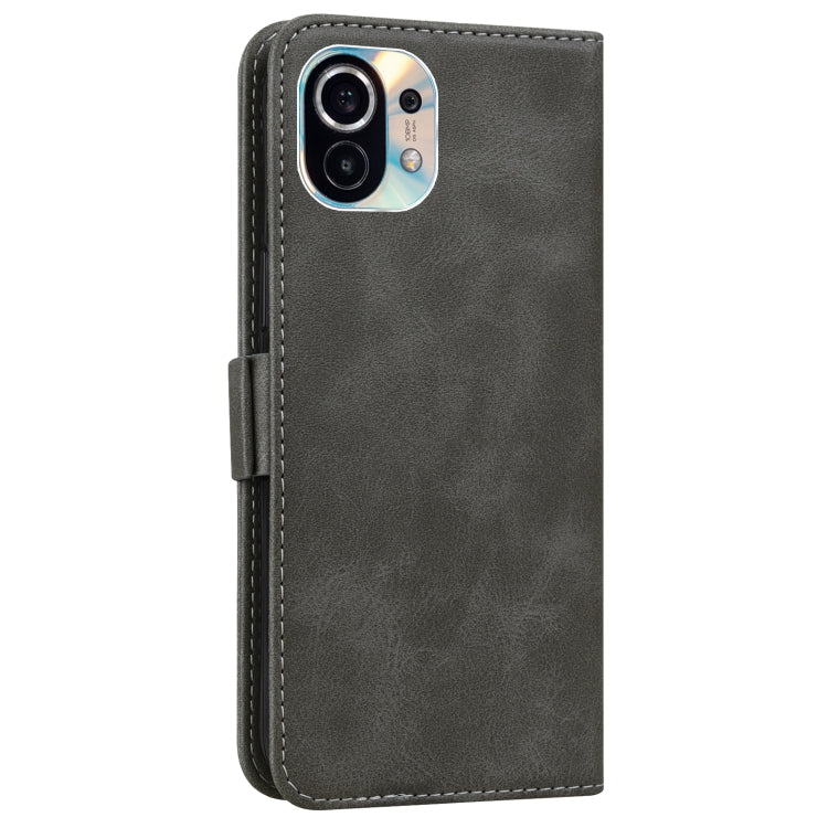 For Xiaomi Mi 11 Embossed Cat Butterflies Pattern Horizontal Flip Leather Case with Card Slot & Holder & Wallet