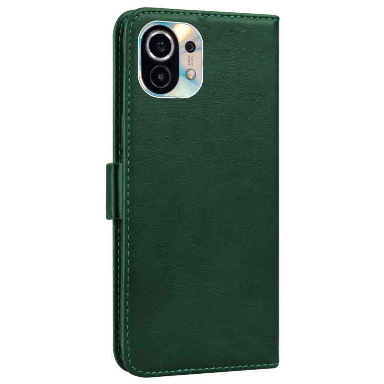 For Xiaomi Mi 11 Embossed Cat Butterflies Pattern Horizontal Flip Leather Case with Card Slot & Holder & Wallet