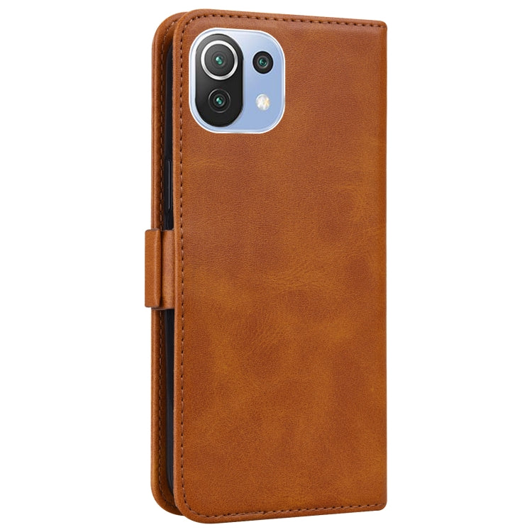 For Xiaomi Mi 11 Lite Embossed Cat Butterflies Pattern Horizontal Flip Leather Case with Card Slot & Holder & Wallet