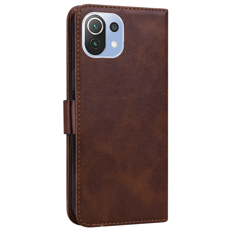 For Xiaomi Mi 11 Lite Embossed Cat Butterflies Pattern Horizontal Flip Leather Case with Card Slot & Holder & Wallet