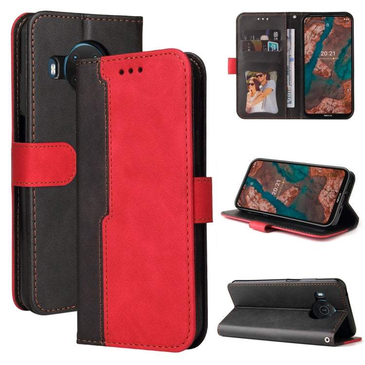 For Nokia X10 / X20 Business Stitching-Color Horizontal Flip PU Leather Case with Holder & Card Slots & Photo Frame