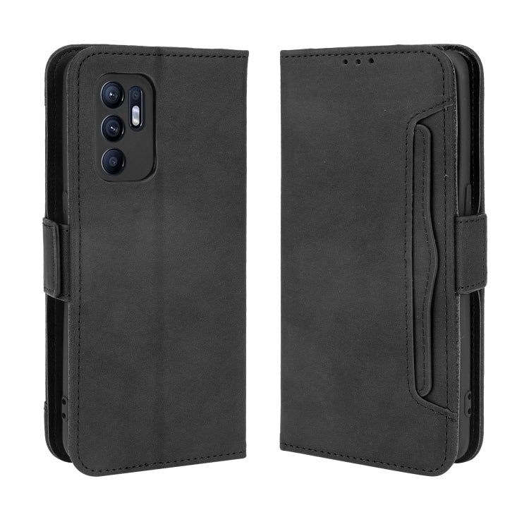 For OPPO Reno6 4G Skin Feel Calf Pattern Horizontal Flip Leather Case with Holder & Card Slots & Photo Frame