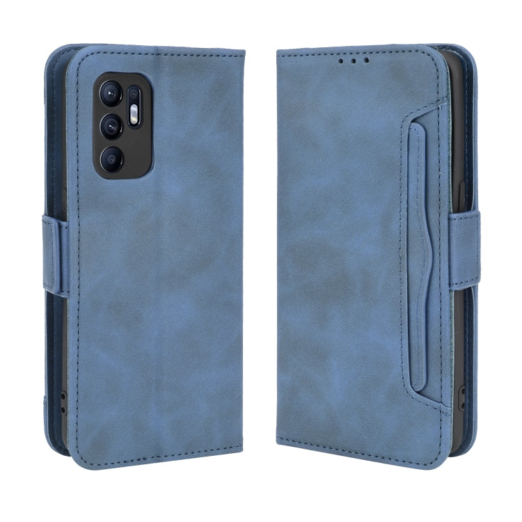 For OPPO Reno6 4G Skin Feel Calf Pattern Horizontal Flip Leather Case with Holder & Card Slots & Photo Frame