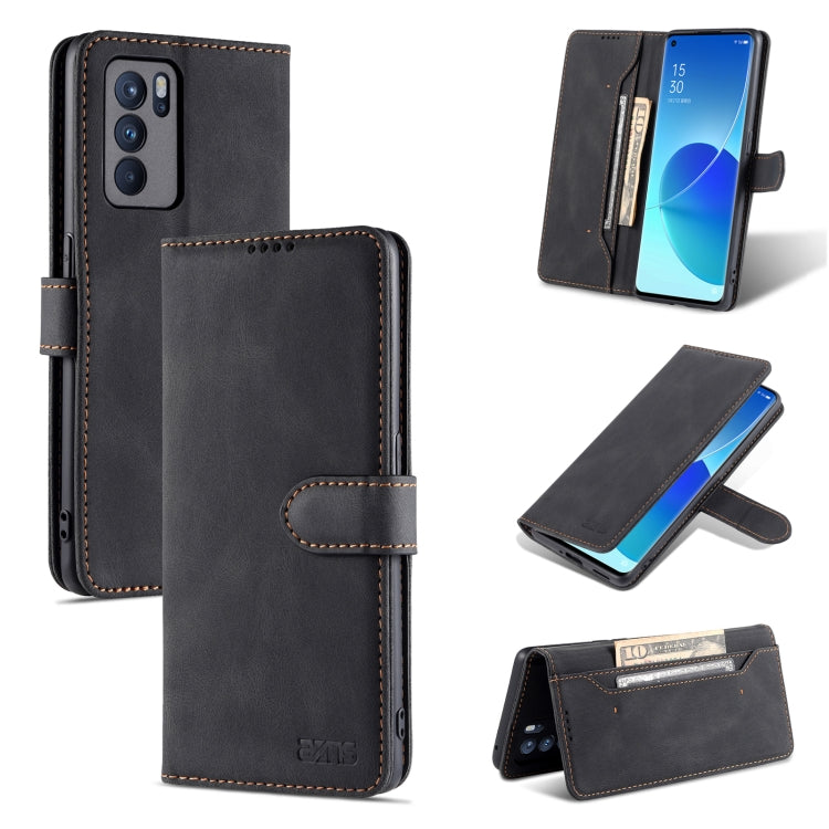 For OPPO Reno6 5G AZNS Dream II Skin Feel PU+TPU Horizontal Flip Leather Case with Holder & Card Slots & Wallet