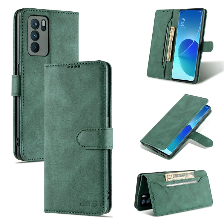 For OPPO Reno6 5G AZNS Dream II Skin Feel PU+TPU Horizontal Flip Leather Case with Holder & Card Slots & Wallet