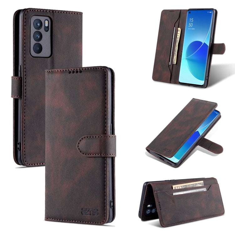 For OPPO Reno6 5G AZNS Dream II Skin Feel PU+TPU Horizontal Flip Leather Case with Holder & Card Slots & Wallet