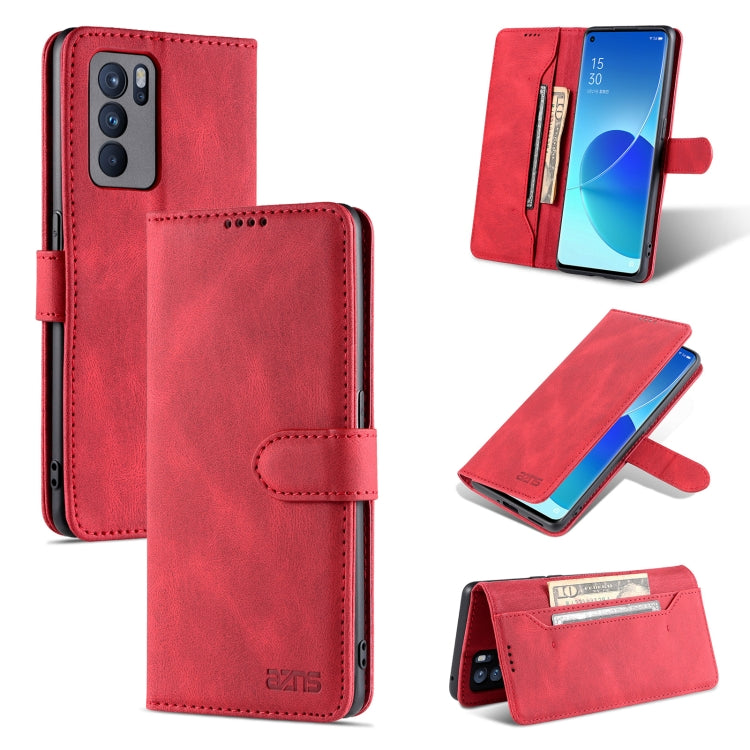 For OPPO Reno6 Pro 5G AZNS Dream II Skin Feel PU+TPU Horizontal Flip Leather Case with Holder & Card Slots & Wallet