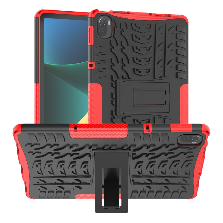 Tire Texture TPU + PC Shockproof Case with Holder For Xiaomi Pad 5 / 5 Pro