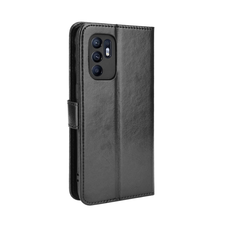 For OPPO Reno6 4G Crazy Horse Texture Horizontal Flip Leather Case with Holder & Card Slots & Lanyard
