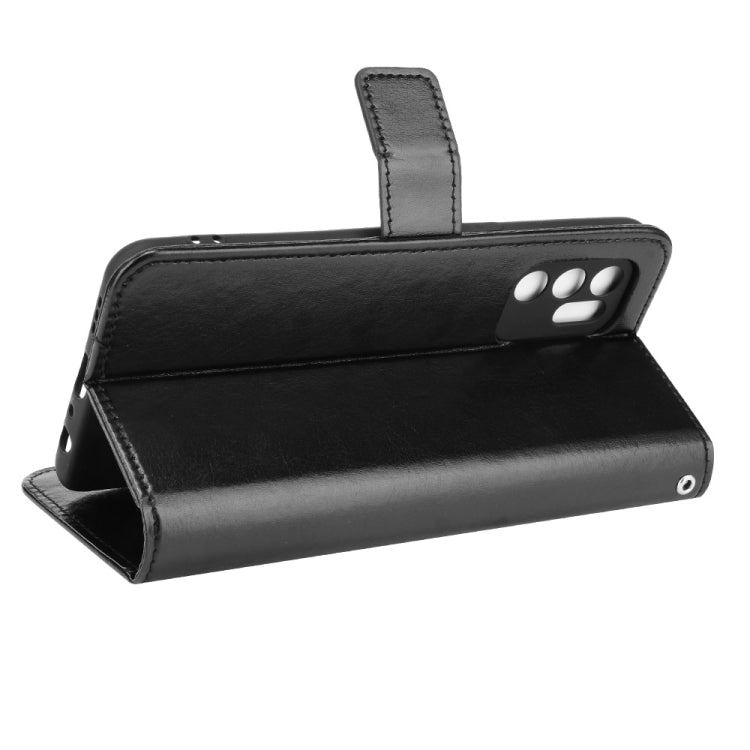 For OPPO Reno6 4G Crazy Horse Texture Horizontal Flip Leather Case with Holder & Card Slots & Lanyard