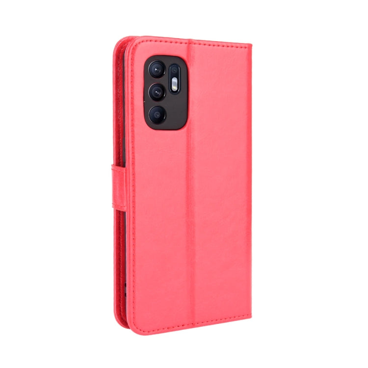 For OPPO Reno6 4G Crazy Horse Texture Horizontal Flip Leather Case with Holder & Card Slots & Lanyard