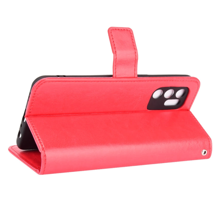 For OPPO Reno6 4G Crazy Horse Texture Horizontal Flip Leather Case with Holder & Card Slots & Lanyard