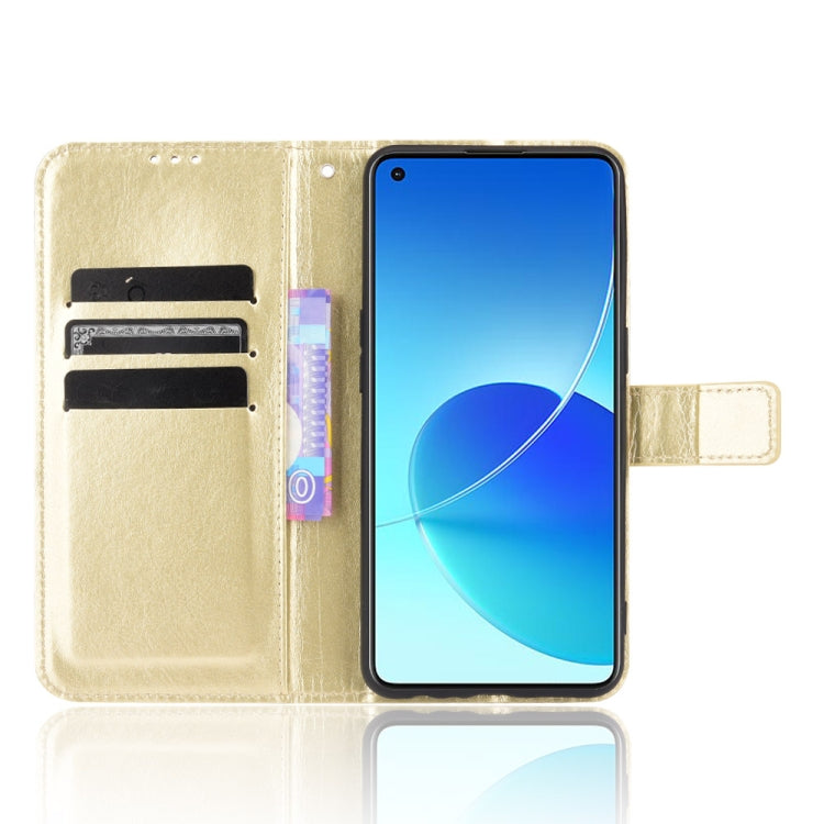 For OPPO Reno6 4G Crazy Horse Texture Horizontal Flip Leather Case with Holder & Card Slots & Lanyard