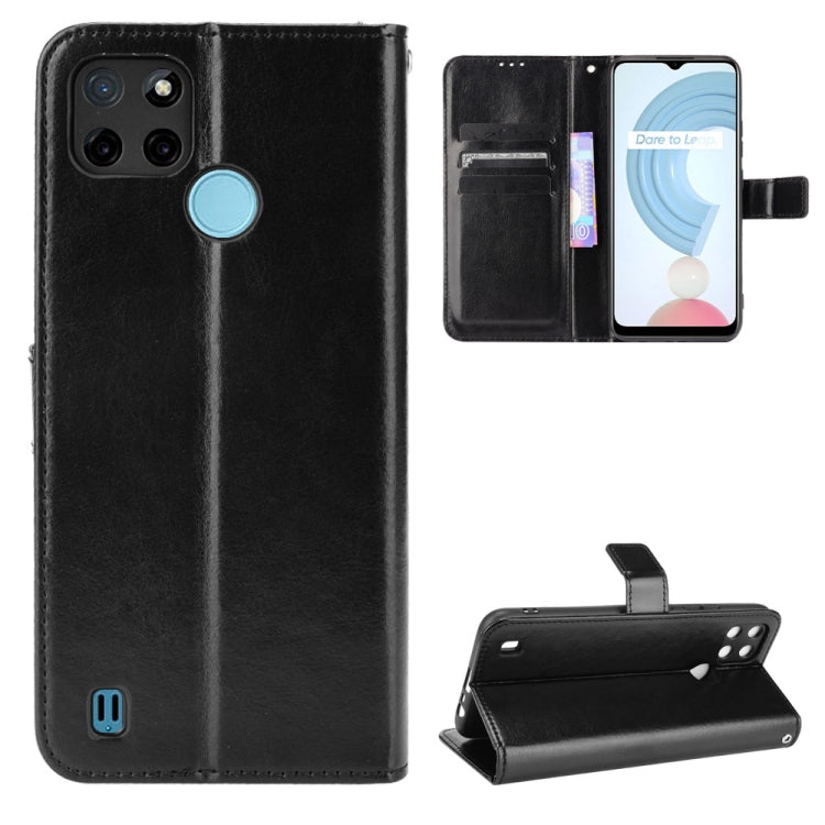 For OPPO Realme C21Y Crazy Horse Texture Horizontal Flip Leather Case with Holder & Card Slots & Lanyard