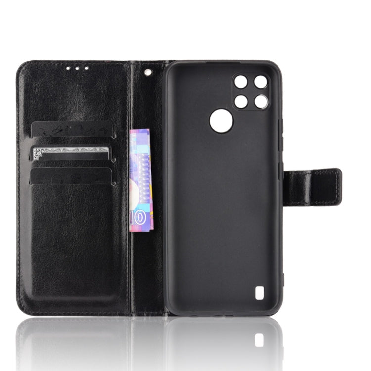 For OPPO Realme C21Y Crazy Horse Texture Horizontal Flip Leather Case with Holder & Card Slots & Lanyard