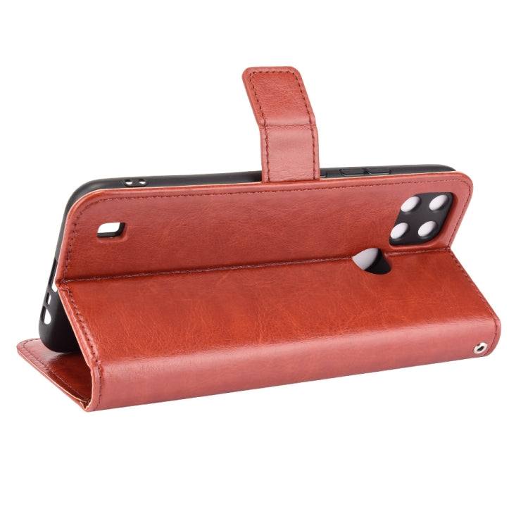 For OPPO Realme C21Y Crazy Horse Texture Horizontal Flip Leather Case with Holder & Card Slots & Lanyard