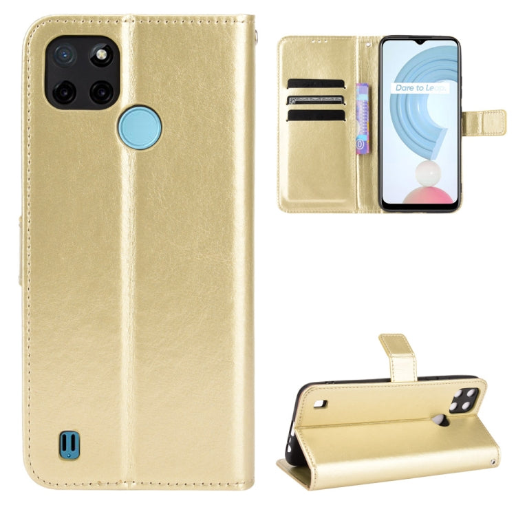 For OPPO Realme C21Y Crazy Horse Texture Horizontal Flip Leather Case with Holder & Card Slots & Lanyard