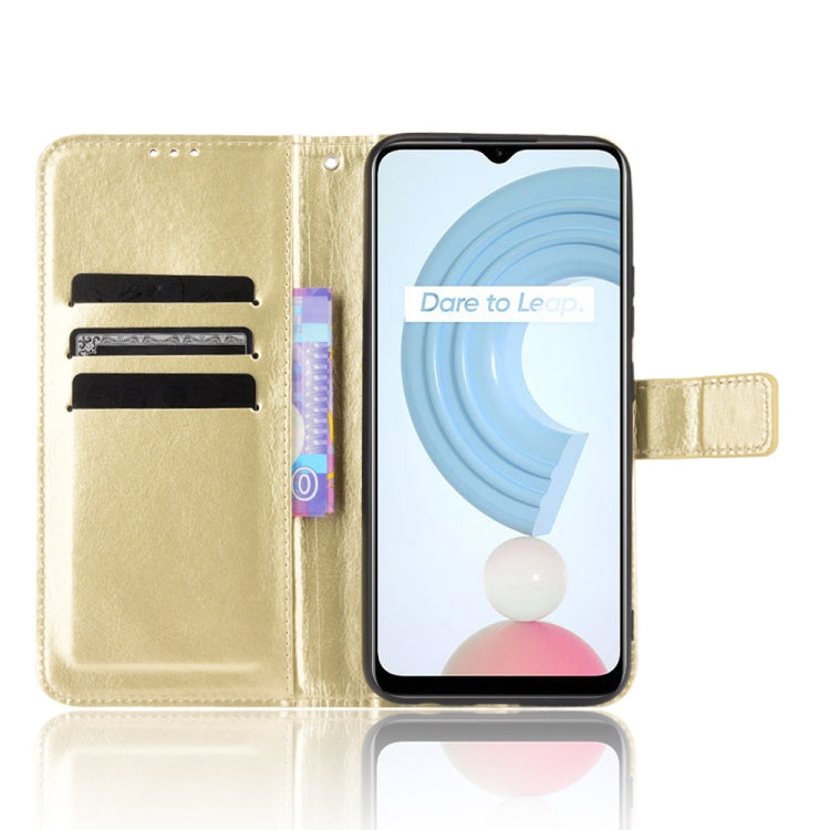 For OPPO Realme C21Y Crazy Horse Texture Horizontal Flip Leather Case with Holder & Card Slots & Lanyard