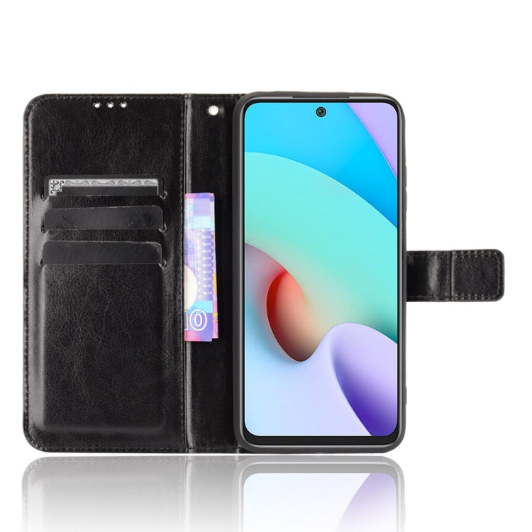 For Xiaomi Redmi 10 Crazy Horse Texture Horizontal Flip Leather Case with Holder & Card Slots & Lanyard