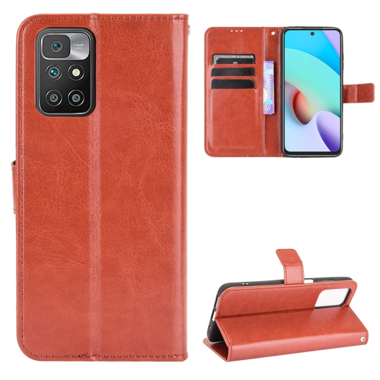For Xiaomi Redmi 10 Crazy Horse Texture Horizontal Flip Leather Case with Holder & Card Slots & Lanyard