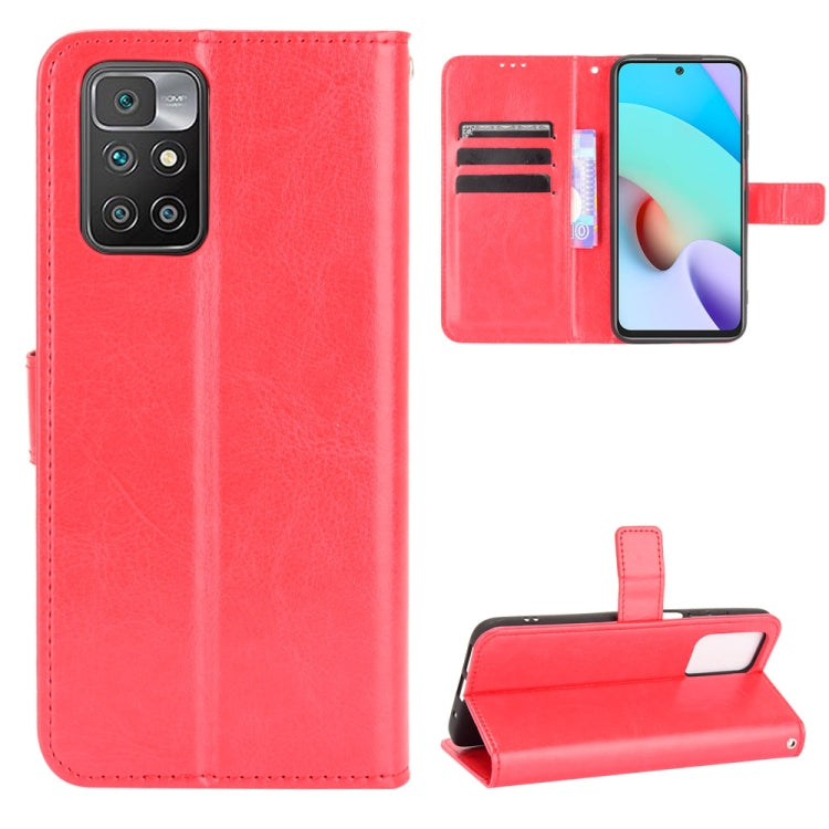 For Xiaomi Redmi 10 Crazy Horse Texture Horizontal Flip Leather Case with Holder & Card Slots & Lanyard