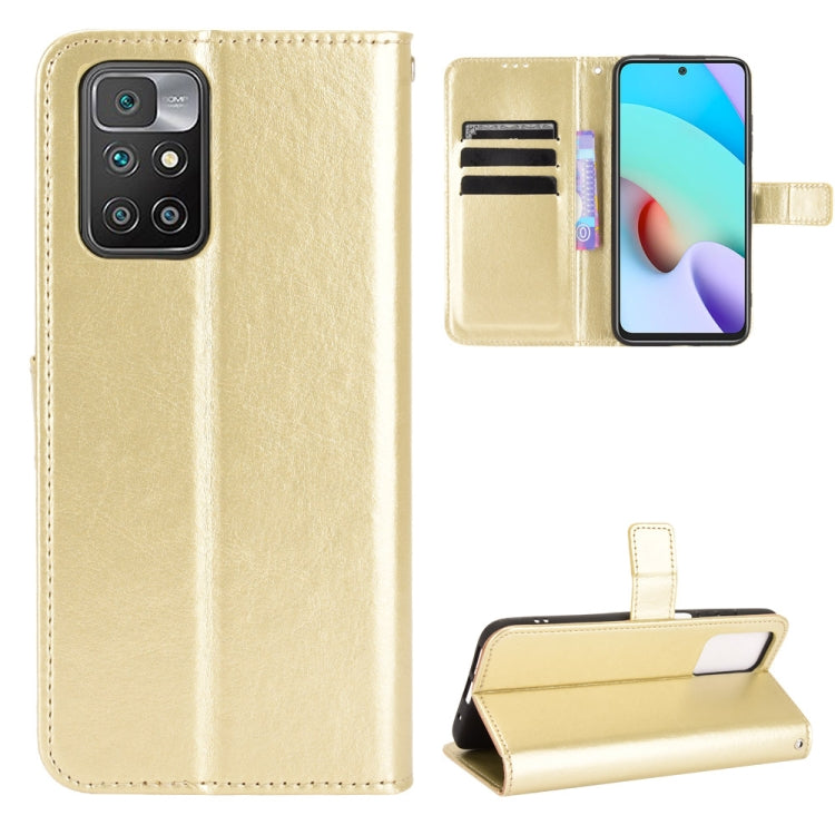 For Xiaomi Redmi 10 Crazy Horse Texture Horizontal Flip Leather Case with Holder & Card Slots & Lanyard