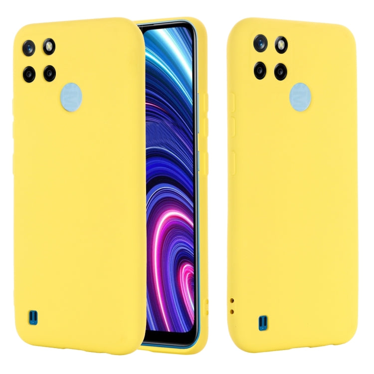 For OPPO Realme C21Y Foreign Version Solid Color Liquid Silicone Dropproof Full Coverage Protective Case