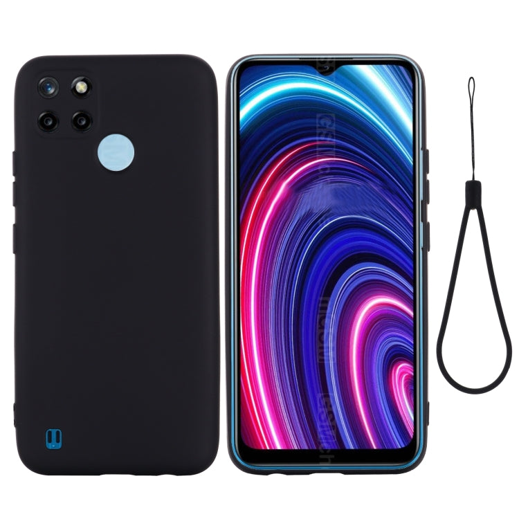 For OPPO Realme C21Y Foreign Version Solid Color Liquid Silicone Dropproof Full Coverage Protective Case