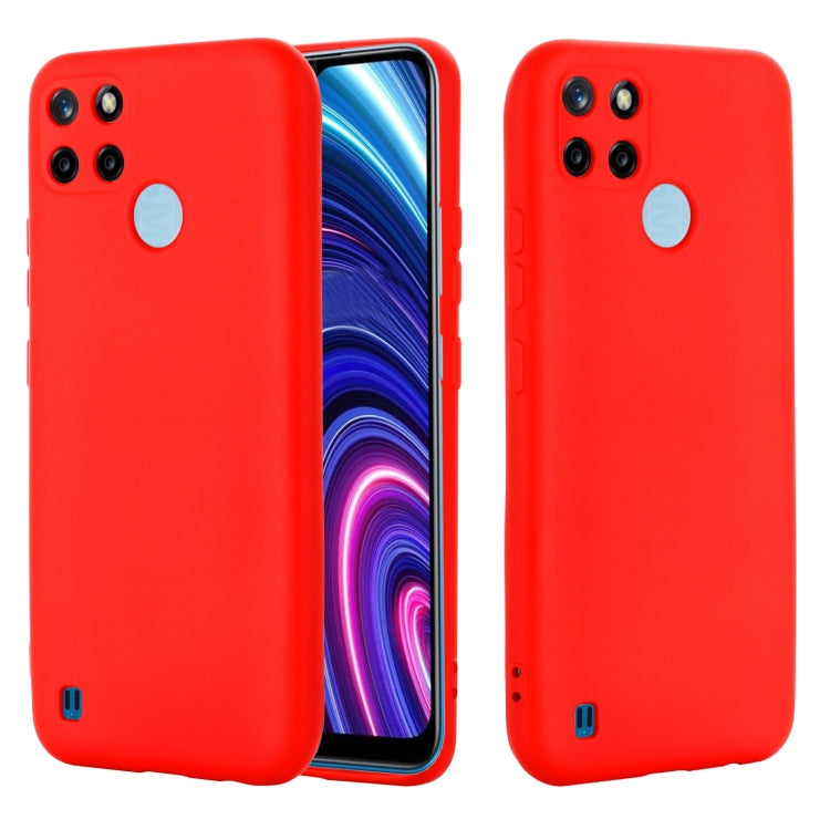 For OPPO Realme C21Y Foreign Version Solid Color Liquid Silicone Dropproof Full Coverage Protective Case