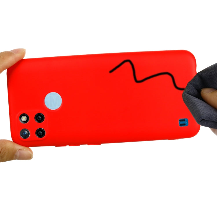 For OPPO Realme C21Y Foreign Version Solid Color Liquid Silicone Dropproof Full Coverage Protective Case