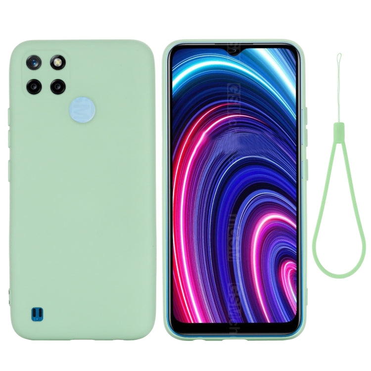 For OPPO Realme C21Y Foreign Version Solid Color Liquid Silicone Dropproof Full Coverage Protective Case