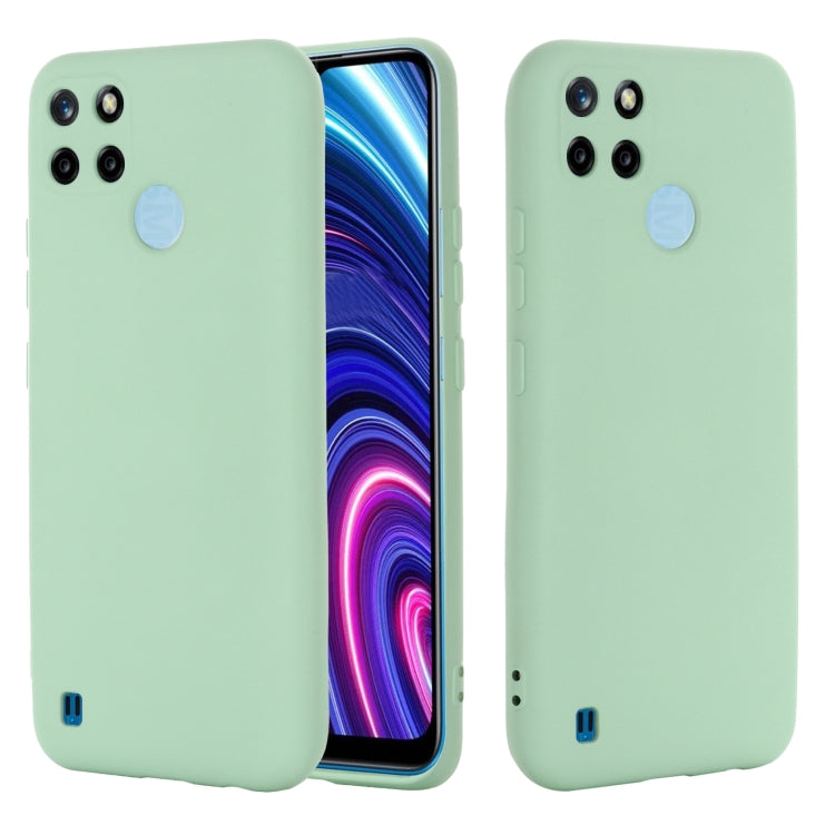 For OPPO Realme C21Y Foreign Version Solid Color Liquid Silicone Dropproof Full Coverage Protective Case