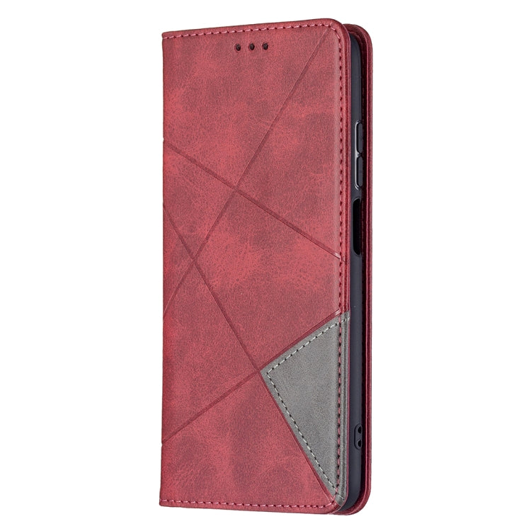 For Xiaomi Redmi 10 Rhombus Texture Horizontal Flip Magnetic Leather Case with Holder & Card Slots