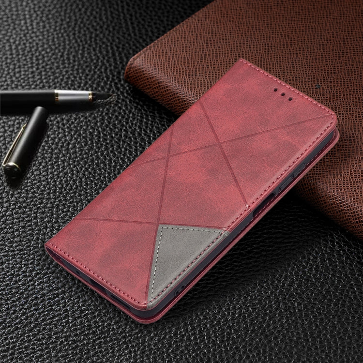 For Xiaomi Redmi 10 Rhombus Texture Horizontal Flip Magnetic Leather Case with Holder & Card Slots