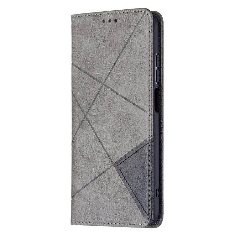 For Xiaomi Redmi 10 Rhombus Texture Horizontal Flip Magnetic Leather Case with Holder & Card Slots
