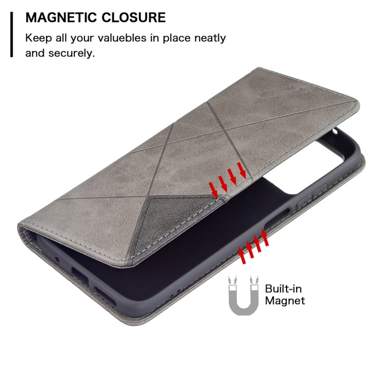 For Xiaomi Redmi 10 Rhombus Texture Horizontal Flip Magnetic Leather Case with Holder & Card Slots