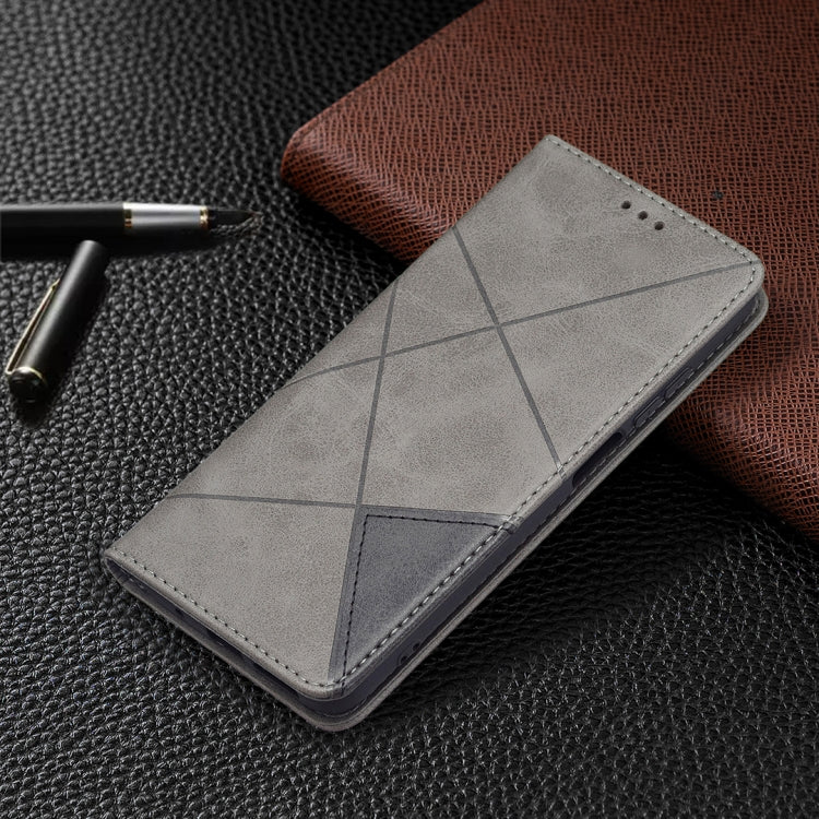 For Xiaomi Redmi 10 Rhombus Texture Horizontal Flip Magnetic Leather Case with Holder & Card Slots