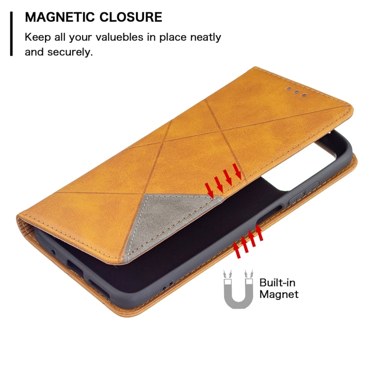 For Xiaomi Redmi 10 Rhombus Texture Horizontal Flip Magnetic Leather Case with Holder & Card Slots