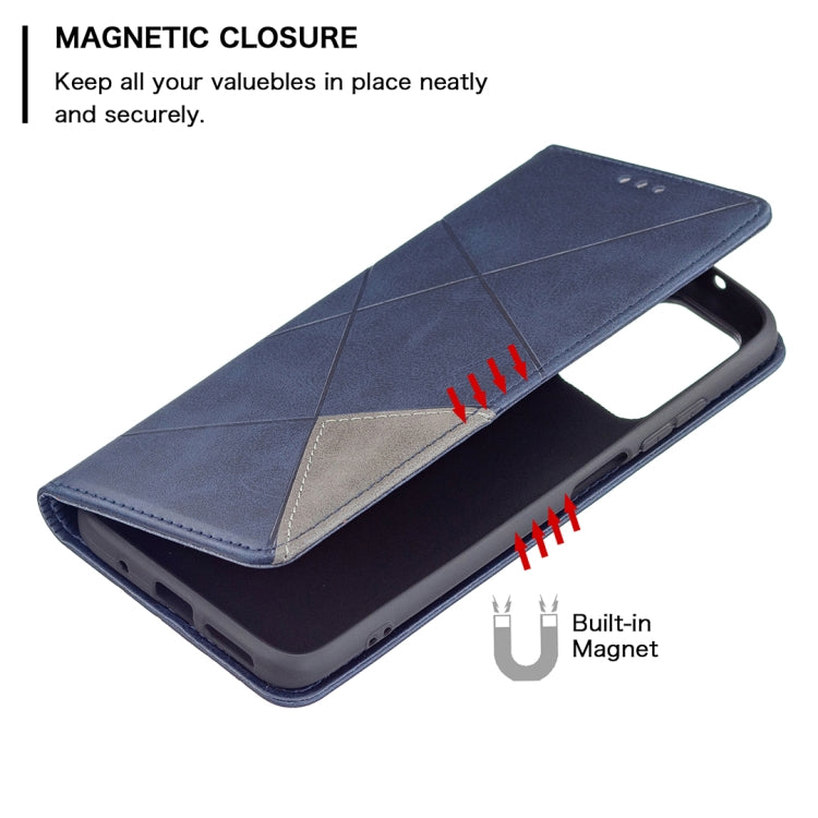 For Xiaomi Redmi 10 Rhombus Texture Horizontal Flip Magnetic Leather Case with Holder & Card Slots