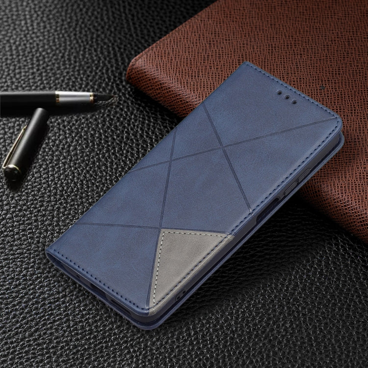 For Xiaomi Redmi 10 Rhombus Texture Horizontal Flip Magnetic Leather Case with Holder & Card Slots