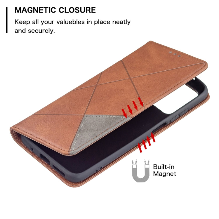 For Xiaomi Redmi 10 Rhombus Texture Horizontal Flip Magnetic Leather Case with Holder & Card Slots