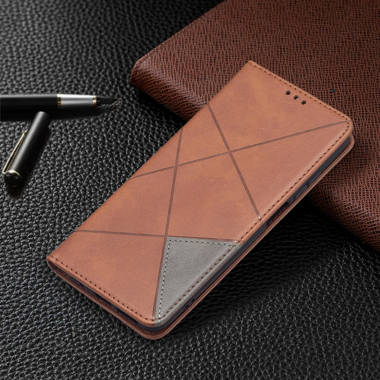 For Xiaomi Redmi 10 Rhombus Texture Horizontal Flip Magnetic Leather Case with Holder & Card Slots