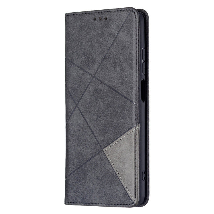 For Xiaomi Redmi 10 Rhombus Texture Horizontal Flip Magnetic Leather Case with Holder & Card Slots